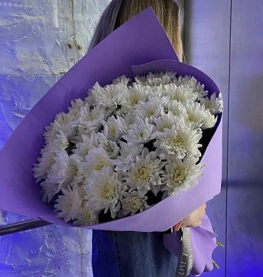 Букет "Белое облако хризантем XL"